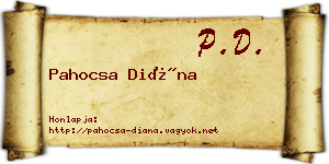 Pahocsa Diána névjegykártya